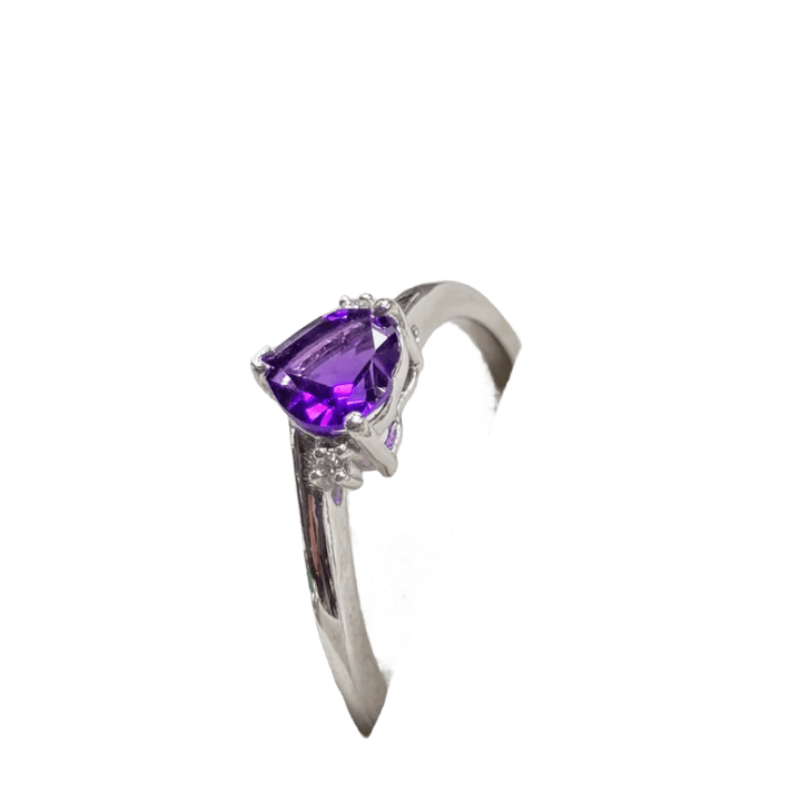 Enchanting Amethyst Heart Ring - Crown & Opal - Ring - Coastal Charm Creators