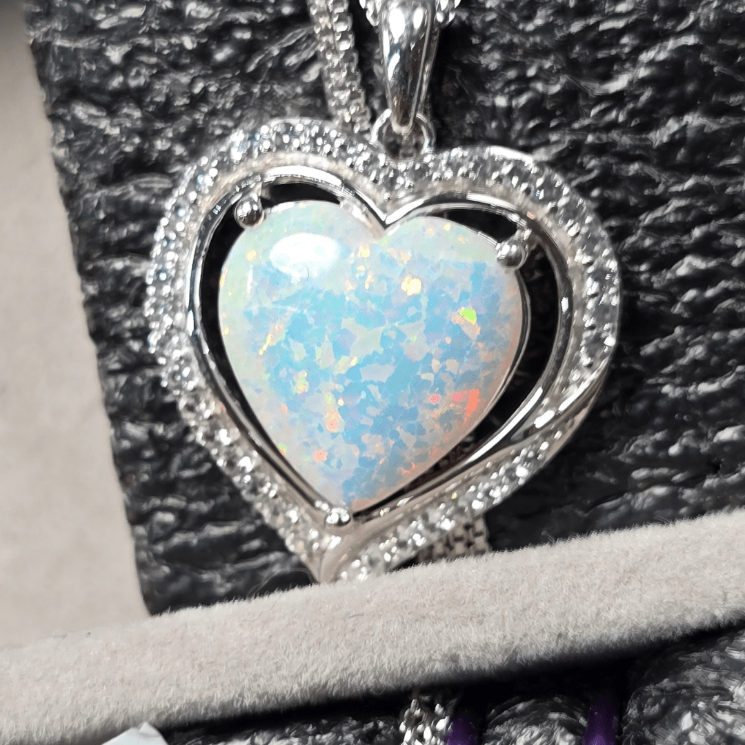 Ethereal Love Pendant Necklace - Crown & Opal - Necklace - Coastal Charm Creators