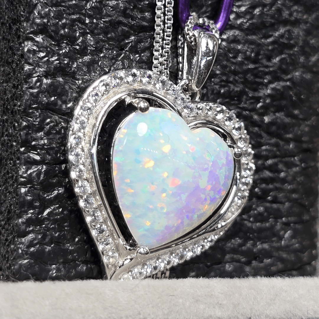 Ethereal Love Pendant Necklace - Crown & Opal - Necklace - Coastal Charm Creators