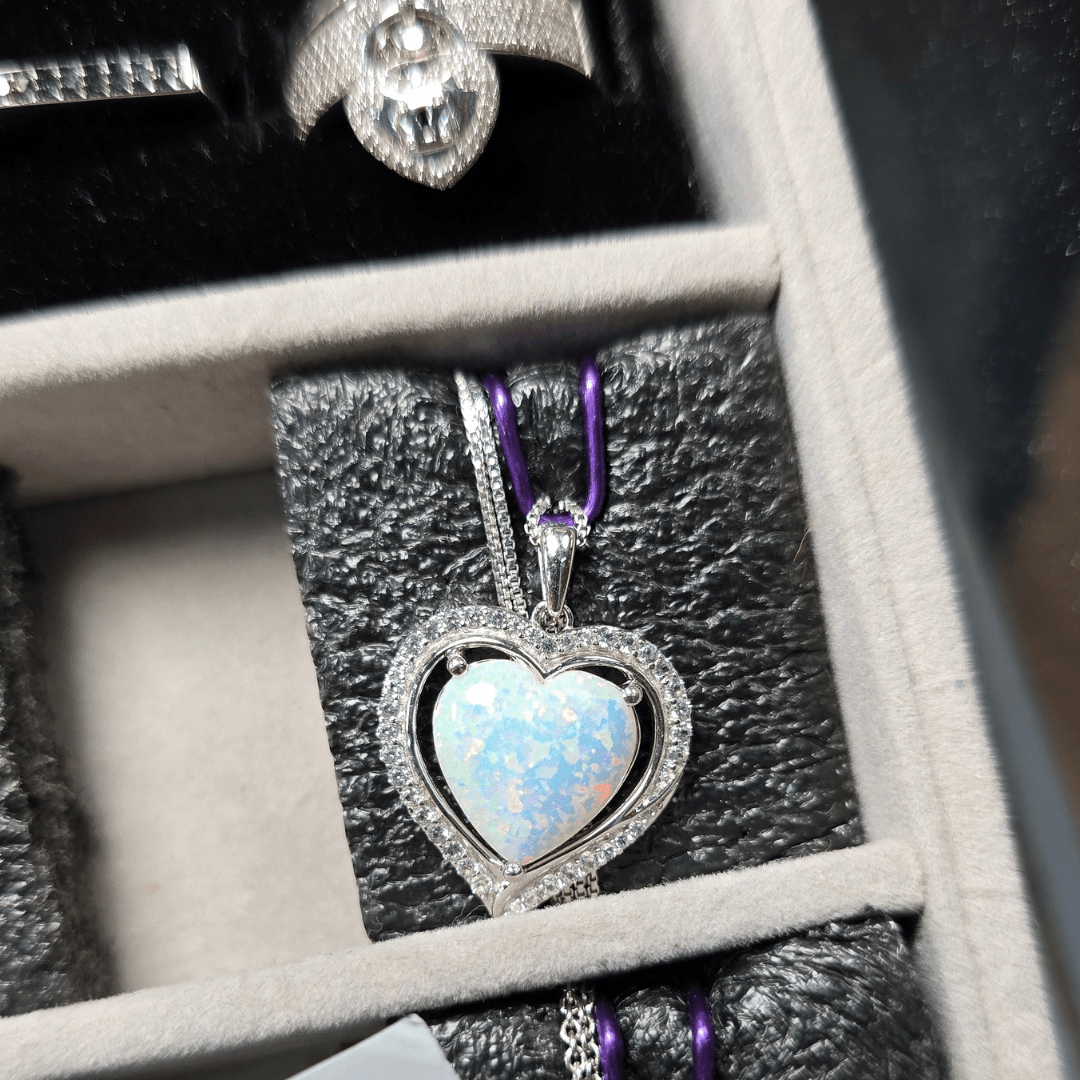 Ethereal Love Pendant Necklace - Crown & Opal - Necklace - Coastal Charm Creators