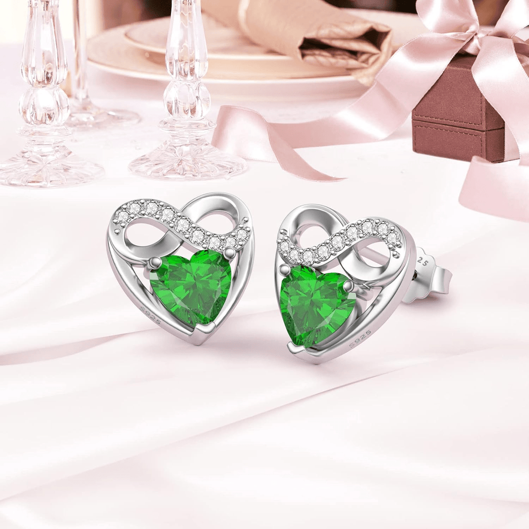 Everlasting Love: Heart & Infinity Stud Earrings - Silver Signature - Earrings - Coastal Charm Creators