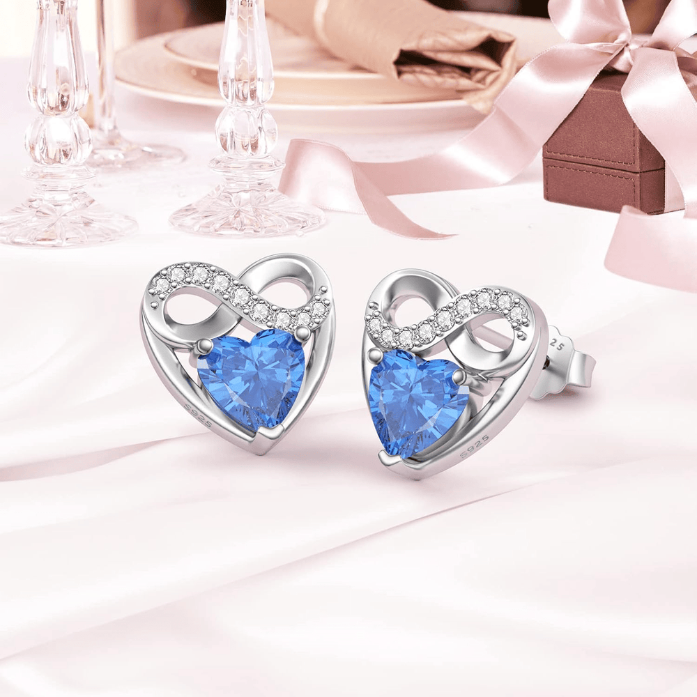 Everlasting Love: Heart & Infinity Stud Earrings - Silver Signature - Earrings - Coastal Charm Creators