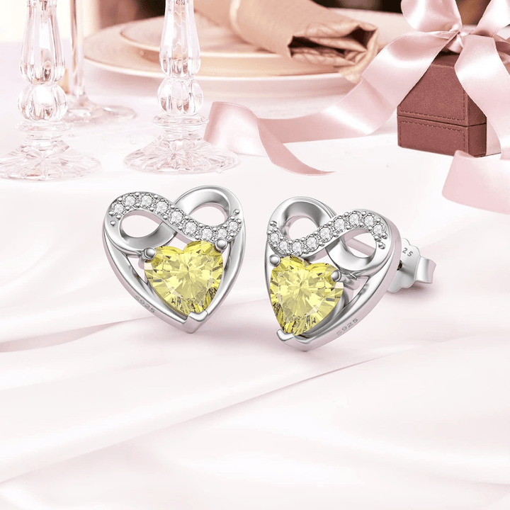 Everlasting Love: Heart & Infinity Stud Earrings - Silver Signature - Earrings - Coastal Charm Creators