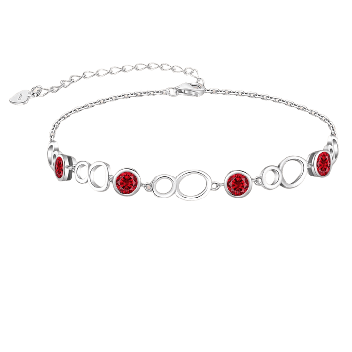 Fiery Red Ruby Silver Bracelet - Crown & Opal - Bracelet - Coastal Charm Creators