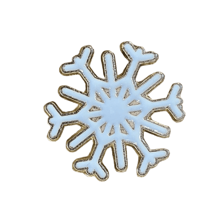 Flush White Snowflake Pin - Glitz & Gleam - Brooches - Coastal Charm Creators