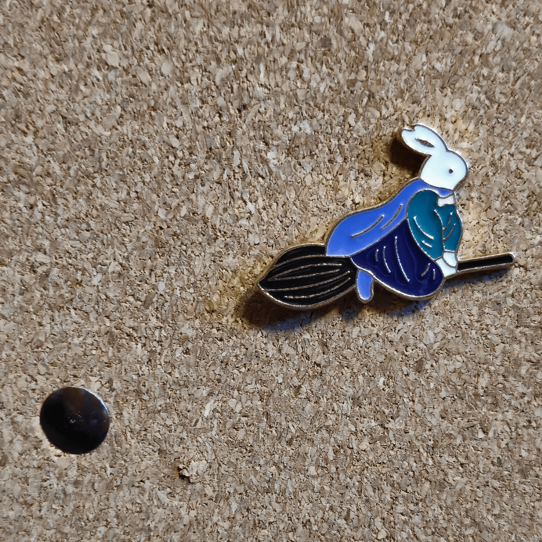 Flying Witchy Bunny Pin - Glitz & Gleam - Brooches - Coastal Charm Creators