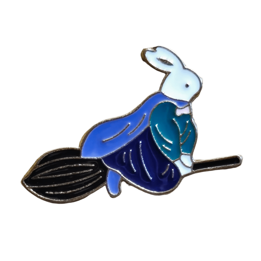 Flying Witchy Bunny Pin - Glitz & Gleam - Brooches - Coastal Charm Creators