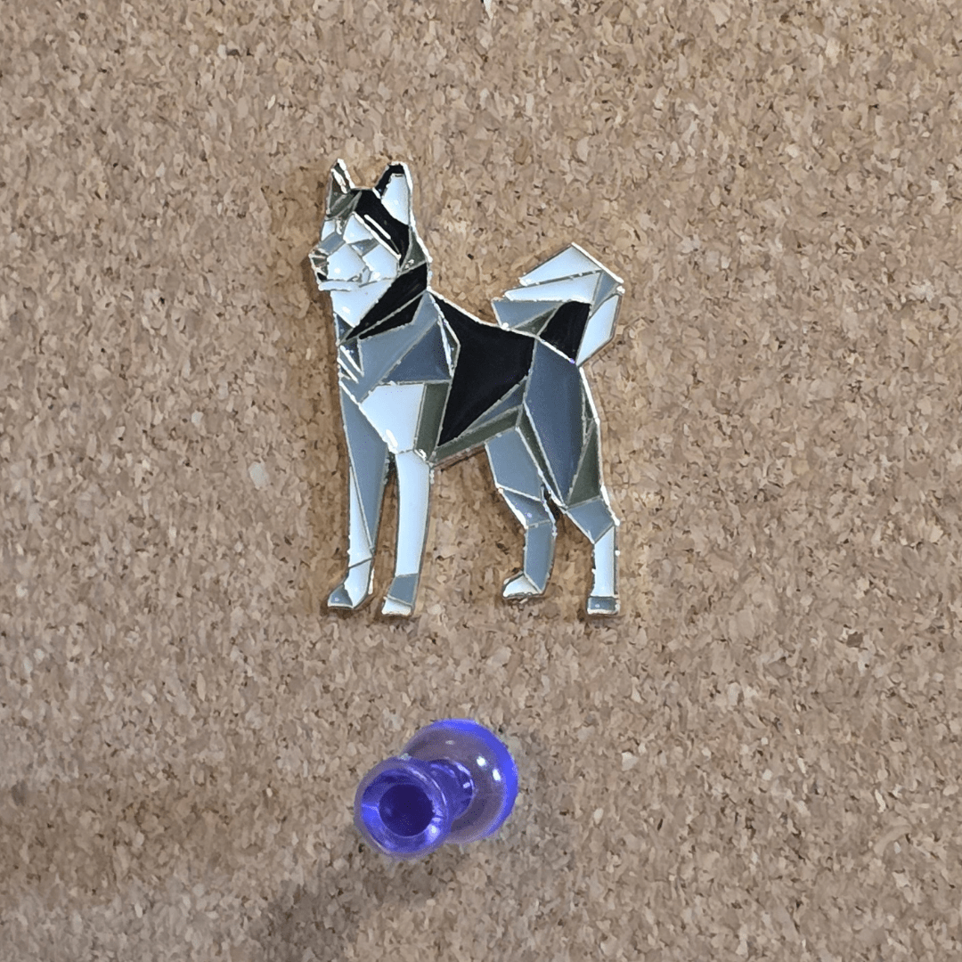 Geometric Husky Dog Pin - Glitz & Gleam - Brooches - Coastal Charm Creators