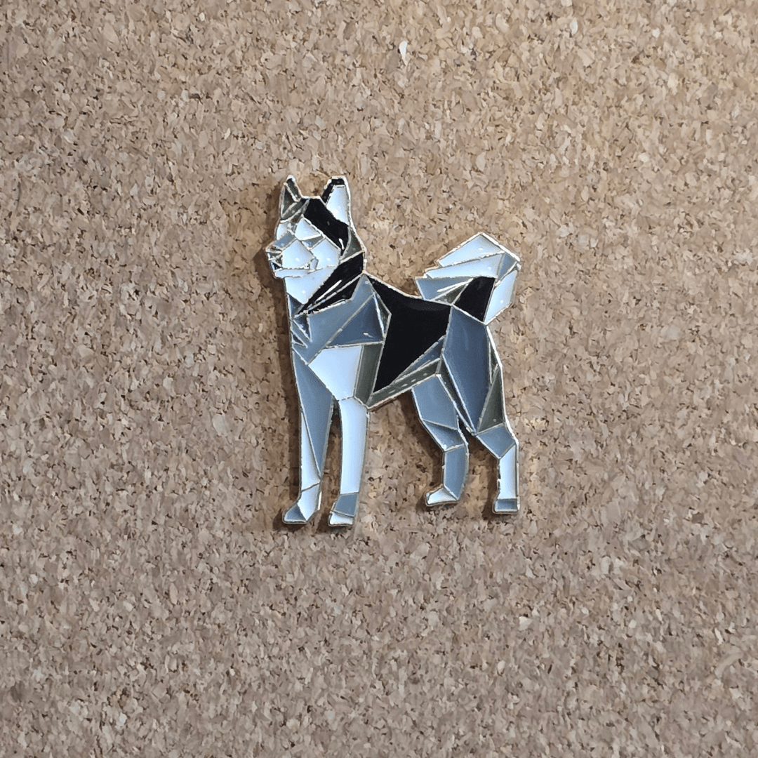 Geometric Husky Dog Pin - Glitz & Gleam - Brooches - Coastal Charm Creators