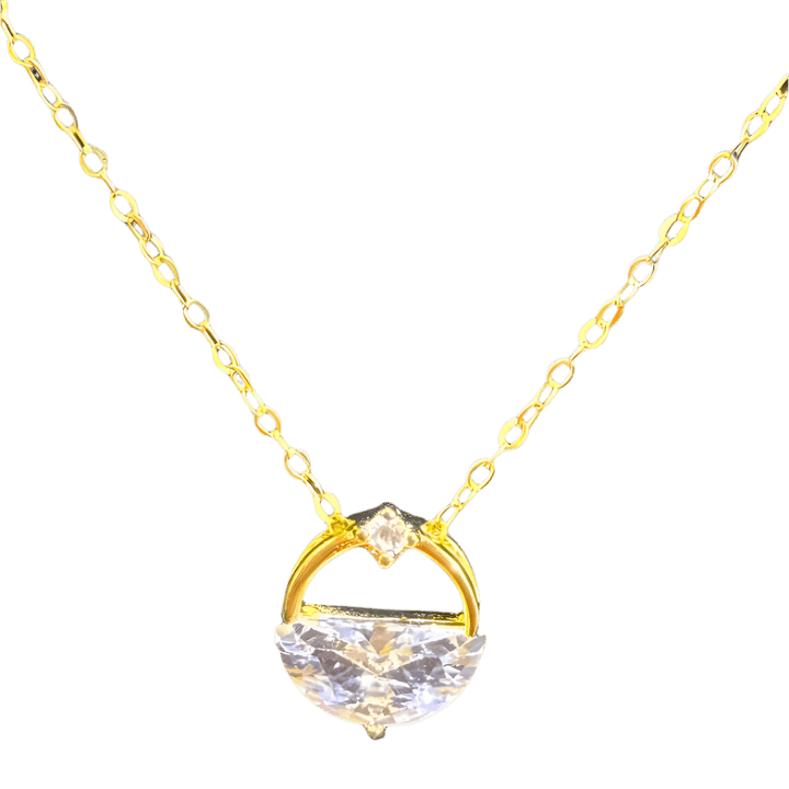 Golden Crescent - Crown & Opal - Necklace - Coastal Charm Creators