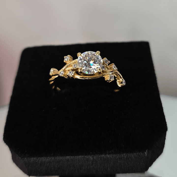 Golden Enchantment Botanical Ring - Diamond Dew - Ring - Coastal Charm Creators