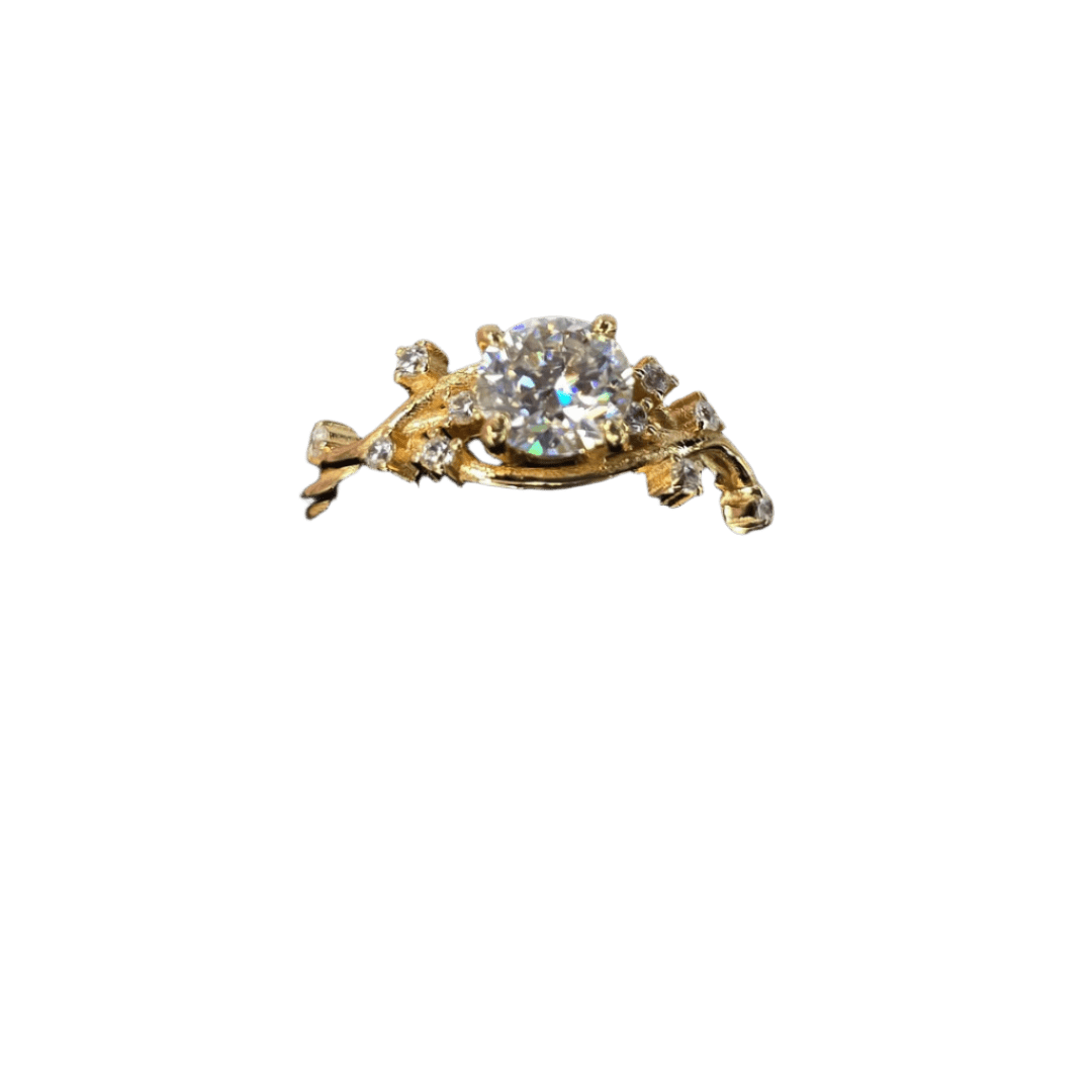 Golden Enchantment Botanical Ring - Diamond Dew - Ring - Coastal Charm Creators