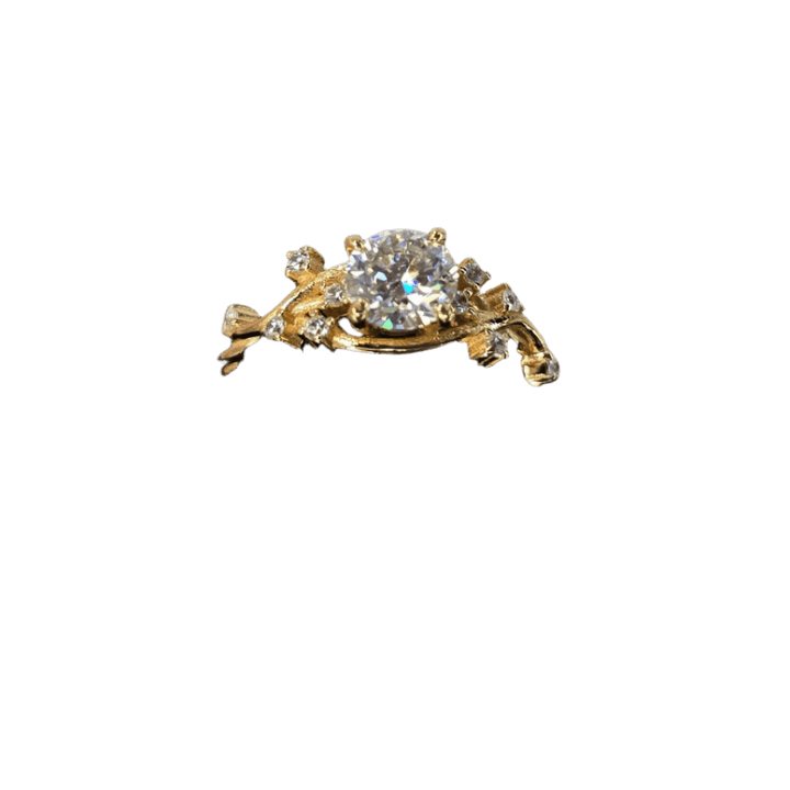 Golden Enchantment Botanical Ring - Diamond Dew - Ring - Coastal Charm Creators