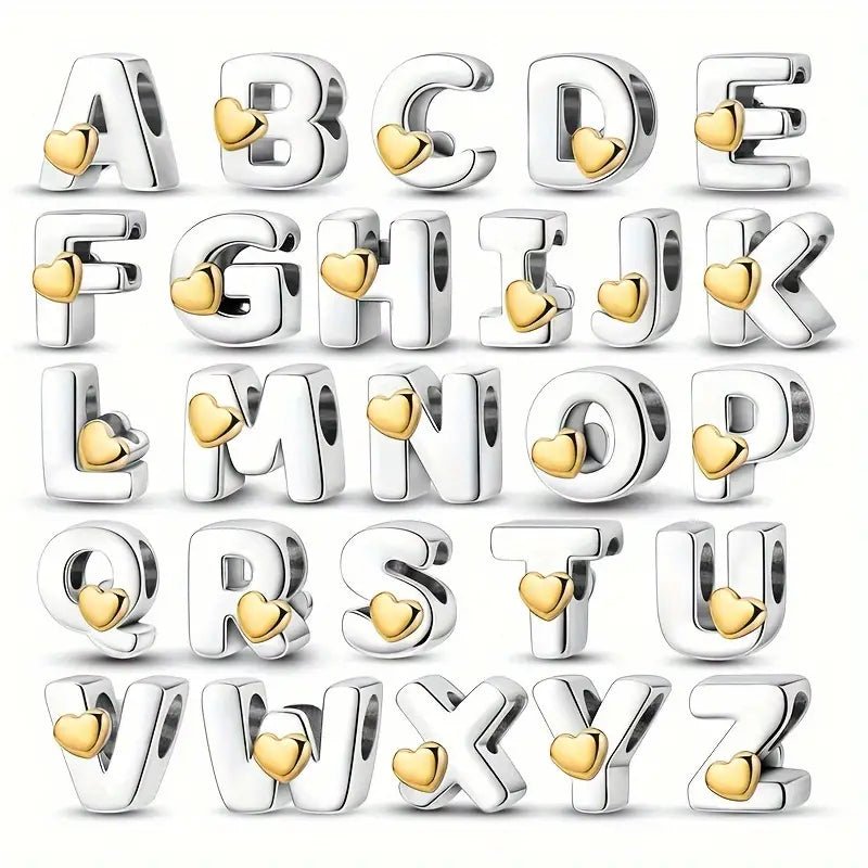 Golden Heart Alphabet Charms - Coastal Charms - Charm - Coastal Charm Creators