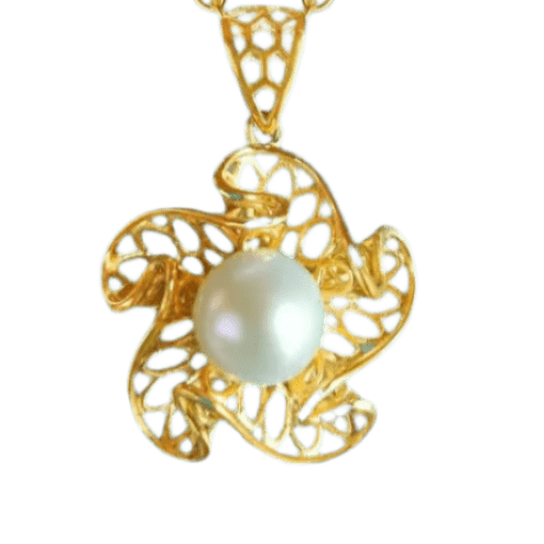 Golden Pearl Star Pendant Necklace - The Pearls - Necklace - Coastal Charm Creators