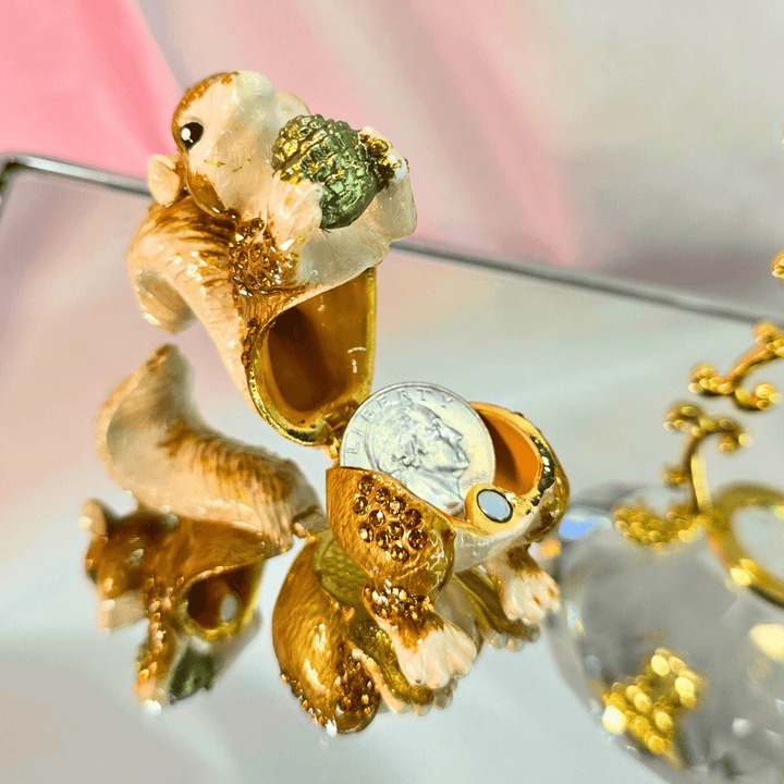 Golden Squirrel Trinket Box - Lumina Luxe - Jewelry Box - Coastal Charm Creators