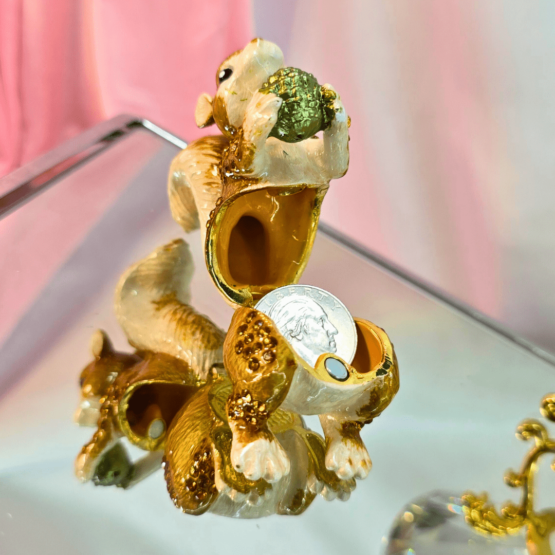 Golden Squirrel Trinket Box - Lumina Luxe - Jewelry Box - Coastal Charm Creators