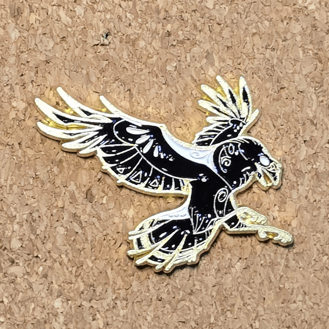 Goldstar Celestial Crow Pin - Glitz & Gleam - Brooches - Coastal Charm Creators