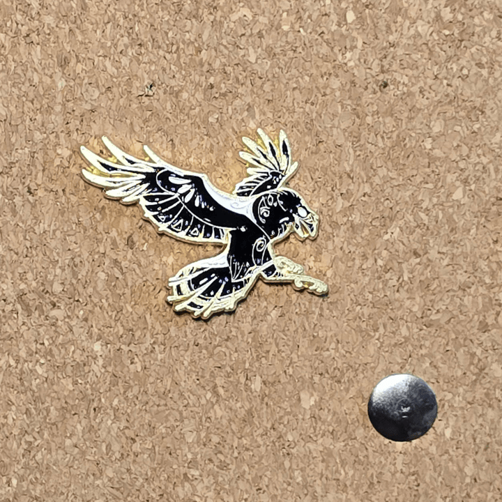 Goldstar Celestial Crow Pin - Glitz & Gleam - Brooches - Coastal Charm Creators