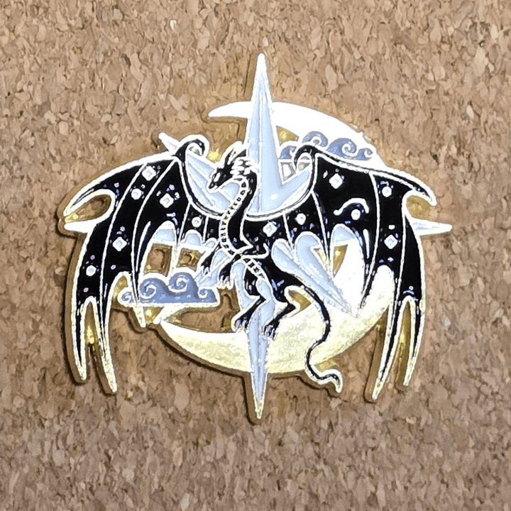 Goldstar Celestial Crystal Dragon Pin - Glitz & Gleam - Brooches - Coastal Charm Creators