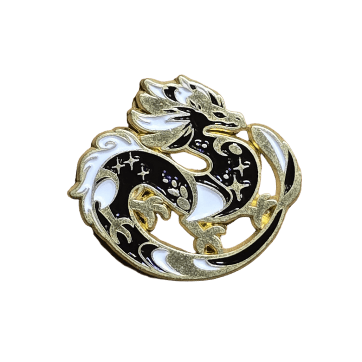 Goldstar Celestial Dragon Pin - Glitz & Gleam - Brooches - Coastal Charm Creators