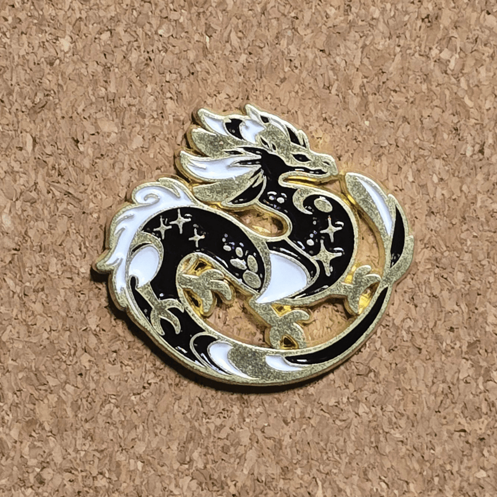 Goldstar Celestial Dragon Pin - Glitz & Gleam - Brooches - Coastal Charm Creators