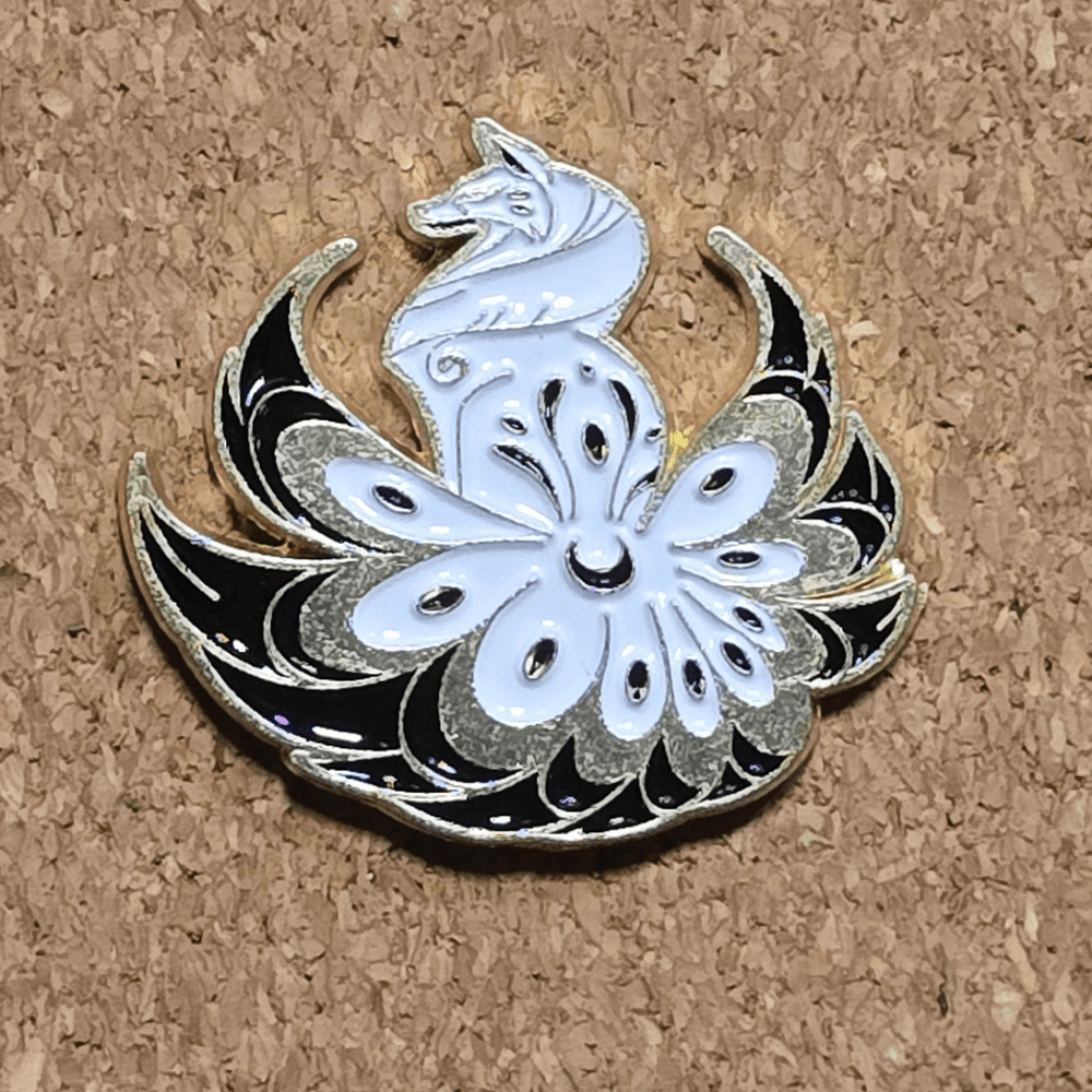 Goldstar Celestial Ninetails Fox Pin - Glitz & Gleam - Brooches - Coastal Charm Creators