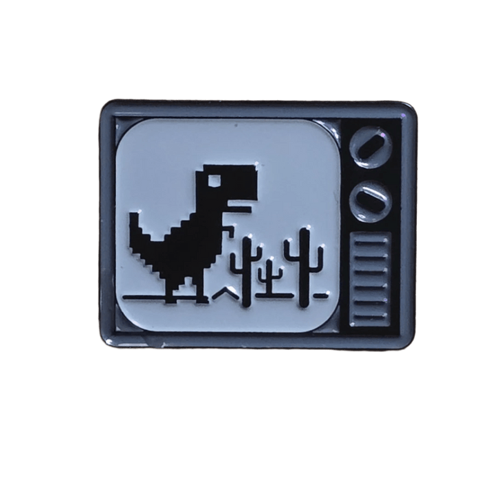 GOOGLE Dino Game TV Pin - Glitz & Gleam - Brooches - Coastal Charm Creators