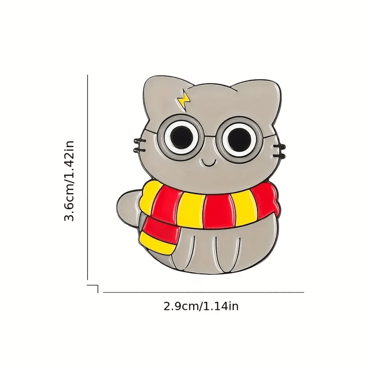 Gryffindor Scarf Cat Pin - Glitz & Gleam - Brooches - Coastal Charm Creators