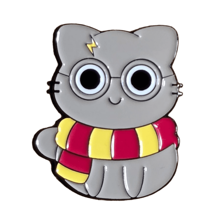 Gryffindor Scarf Cat Pin - Glitz & Gleam - Brooches - Coastal Charm Creators