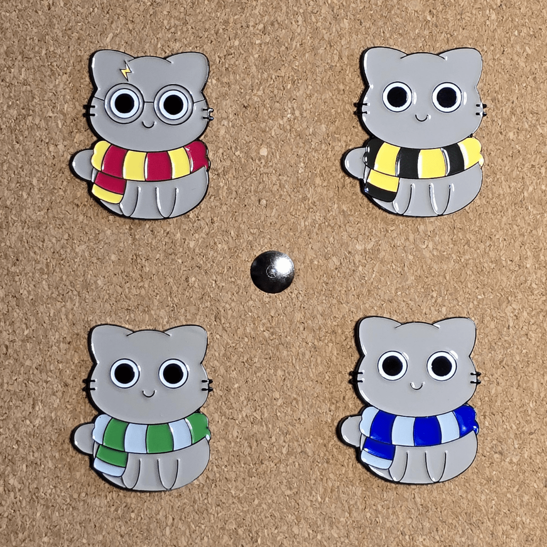 Gryffindor Scarf Cat Pin - Glitz & Gleam - Brooches - Coastal Charm Creators