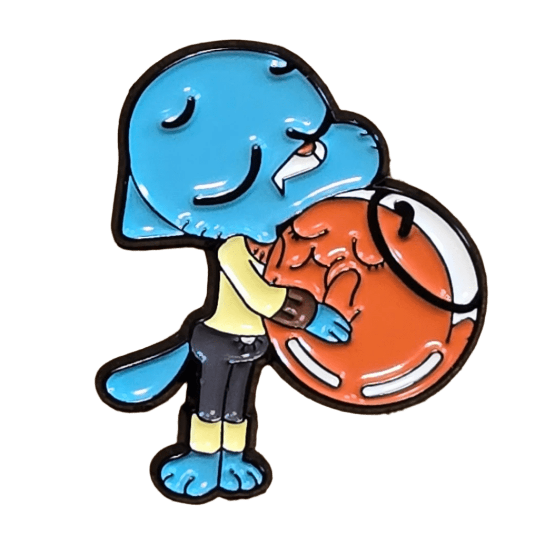 Gumball Hugging Darwin in his Bowl Pin - Glitz & Gleam - Brooches - Coastal Charm Creators