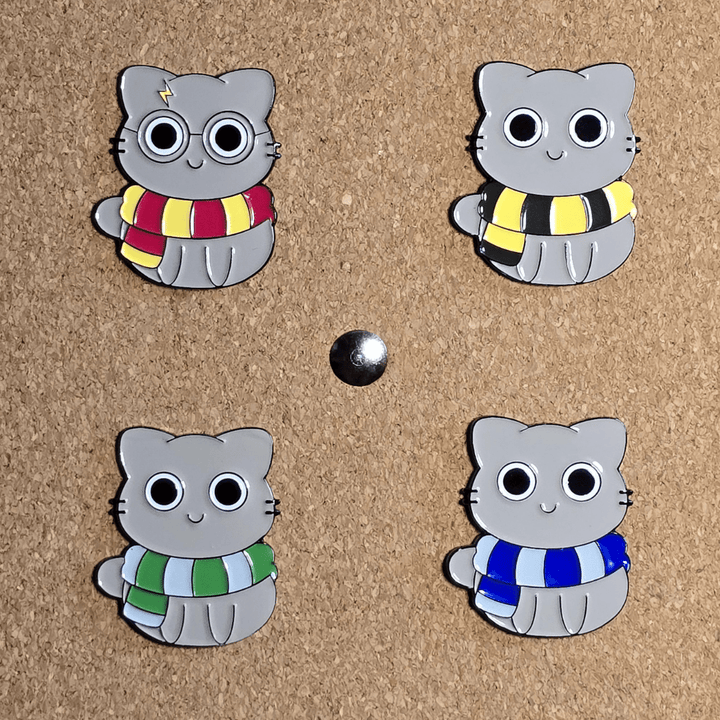 Hufflepuff Scarf Cat Pin - Glitz & Gleam - Brooches - Coastal Charm Creators