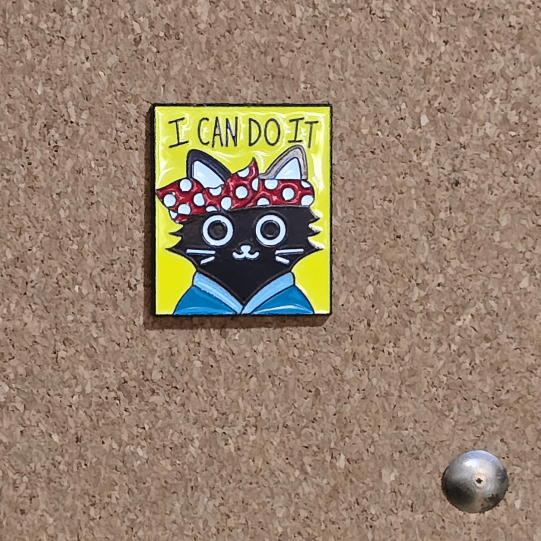 I CAN DO IT Cat Army Pin - Glitz & Gleam - Brooches - Coastal Charm Creators