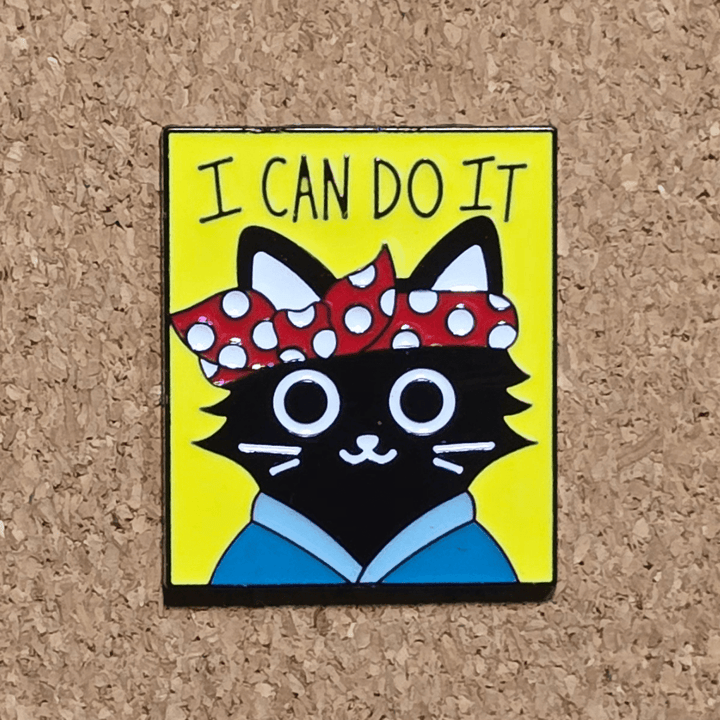 I CAN DO IT Cat Army Pin - Glitz & Gleam - Brooches - Coastal Charm Creators