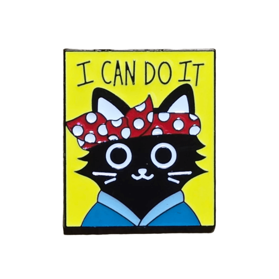 I CAN DO IT Cat Army Pin - Glitz & Gleam - Brooches - Coastal Charm Creators