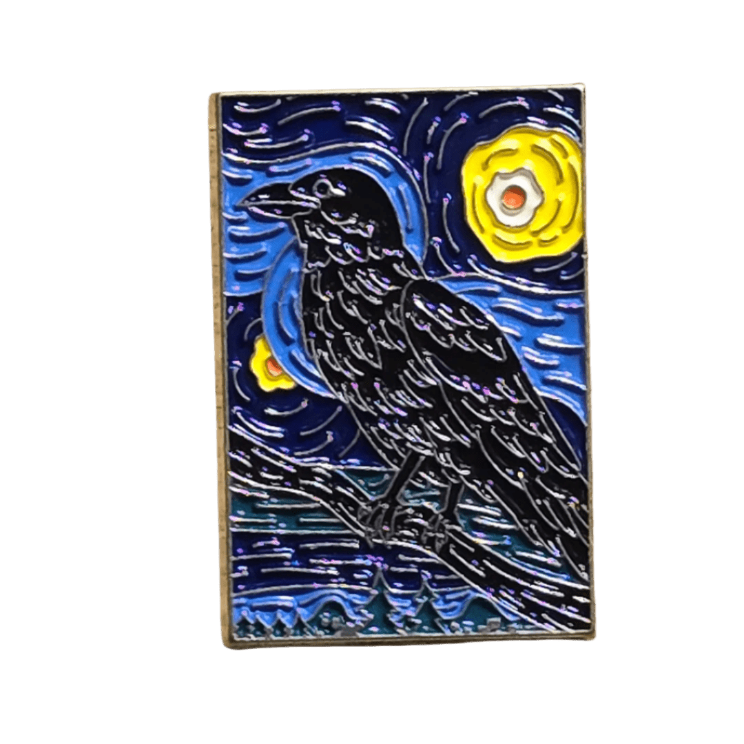 Impressionist Crow Painting Pin - Glitz & Gleam - Brooches - Coastal Charm Creators