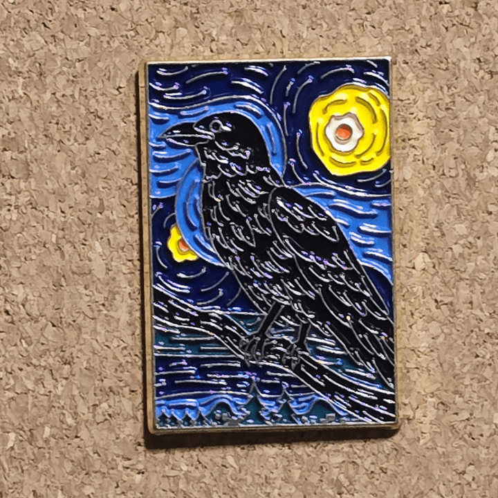 Impressionist Crow Painting Pin - Glitz & Gleam - Brooches - Coastal Charm Creators