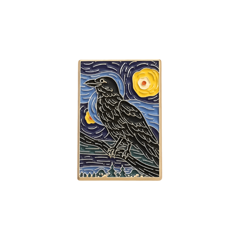 Impressionist Crow Painting Pin - Glitz & Gleam - Brooches - Coastal Charm Creators