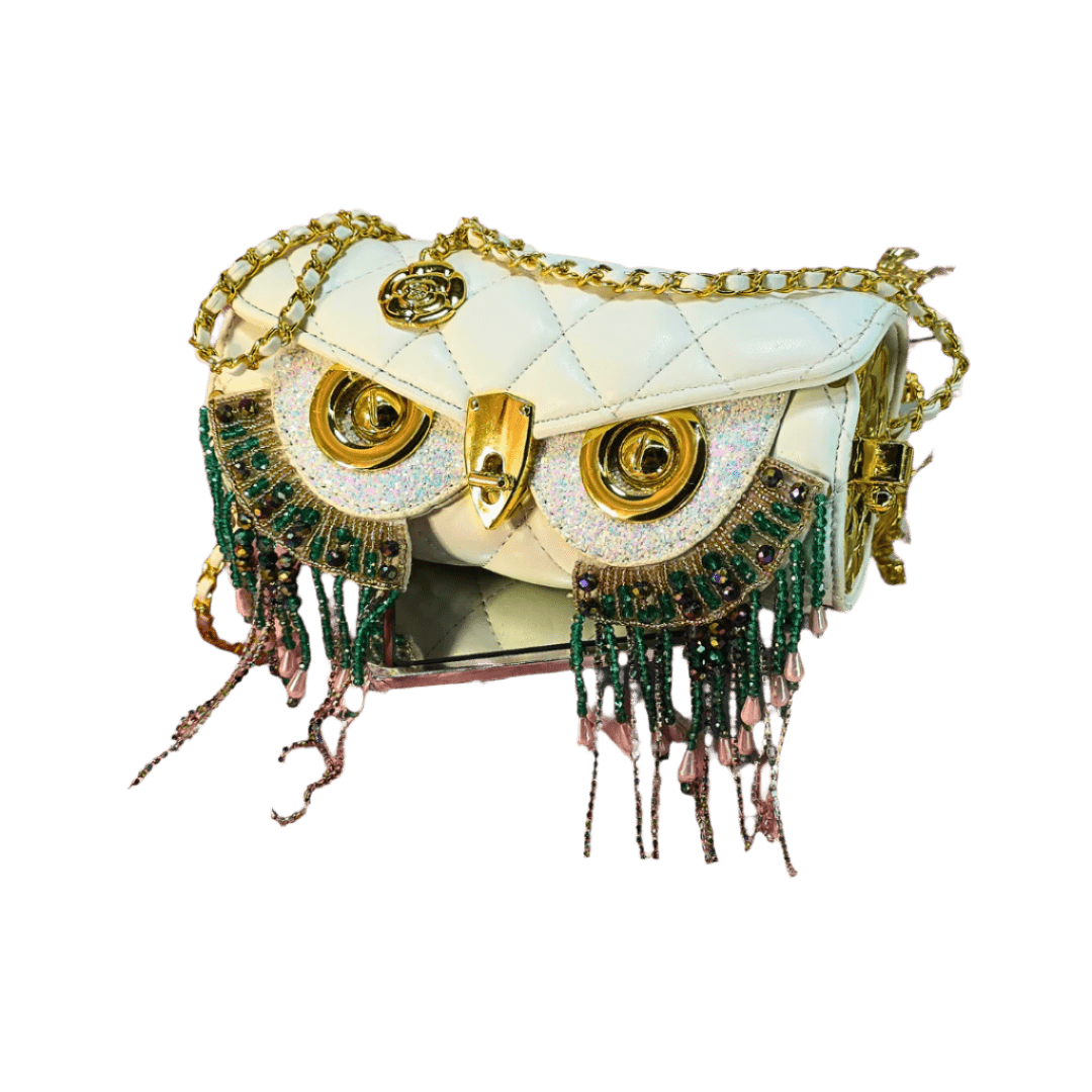 Insomniac Snow Owl Evening Bag - Lumina Luxe - Handbag - Coastal Charm Creators