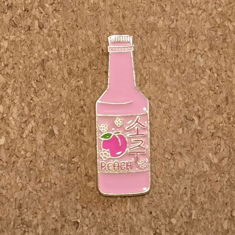 Korean Peach Soju Bottle Pin - Glitz & Gleam - Brooches - Coastal Charm Creators