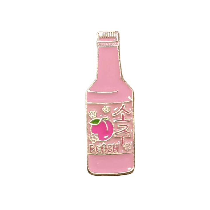 Korean Peach Soju Bottle Pin - Glitz & Gleam - Brooches - Coastal Charm Creators