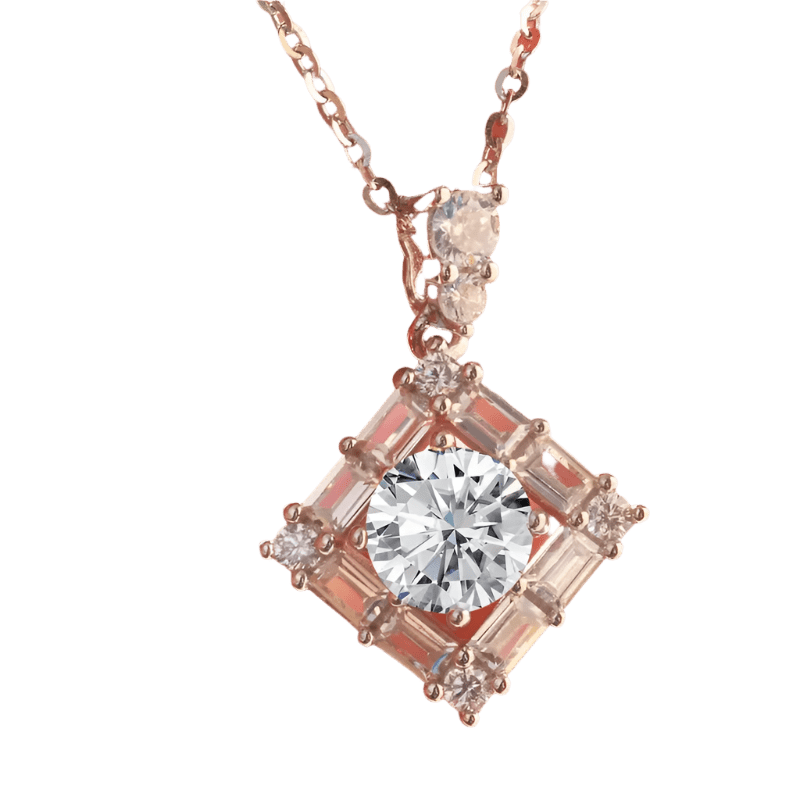 Lab Diamond Baguette Necklace - Diamond Dew - Necklace - Coastal Charm Creators