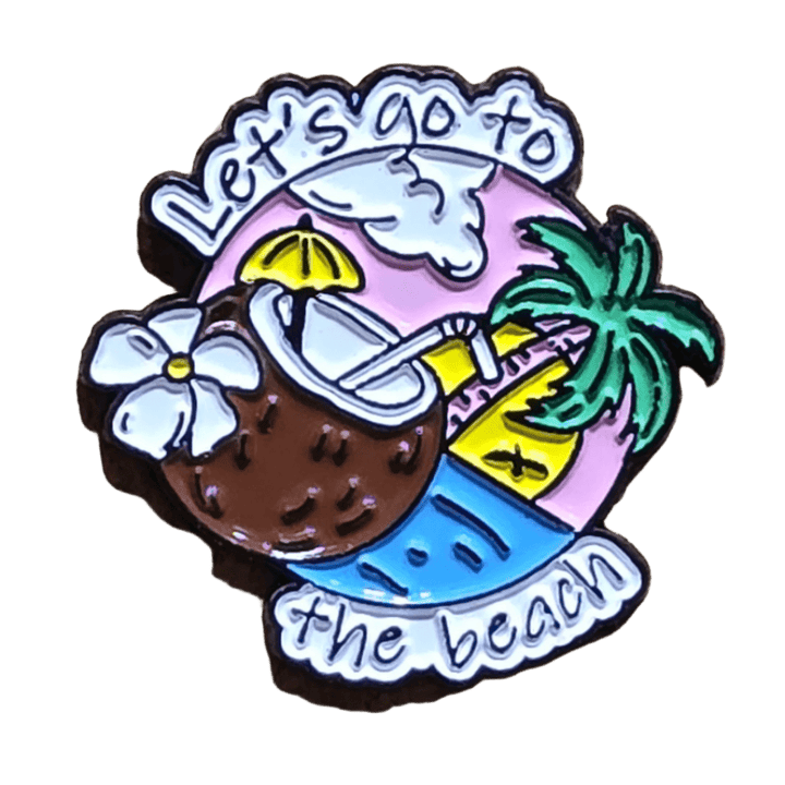 Let's go to the Beach Vapor Wave Pin - Glitz & Gleam - Brooches - Coastal Charm Creators