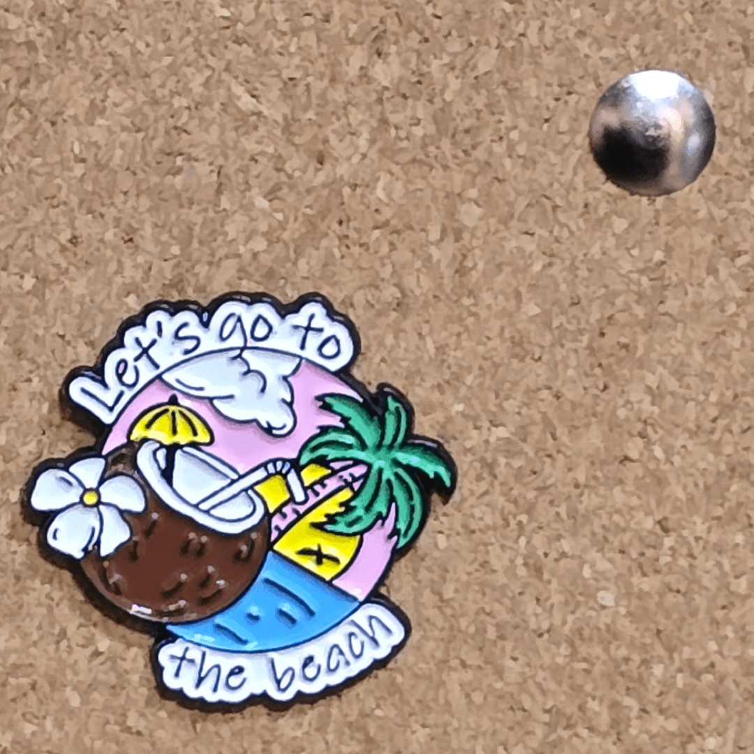 Let's go to the Beach Vapor Wave Pin - Glitz & Gleam - Brooches - Coastal Charm Creators