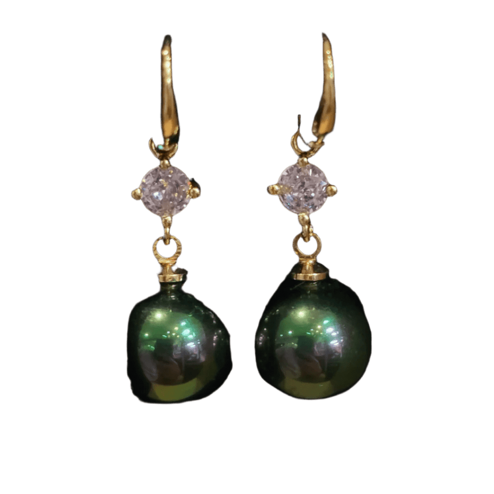 Luxe Tahitian Shell Pearl Drop Earrings - The Pearls - Earrings - Coastal Charm Creators