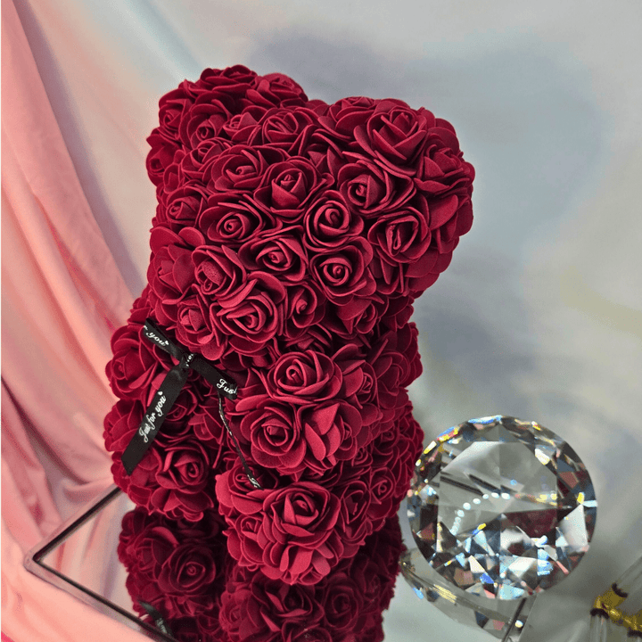 Luxury Burgundy Rose Bear Gift - Lumina Luxe - Gift Item - Coastal Charm Creators