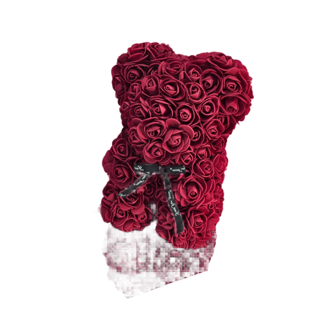 Luxury Burgundy Rose Bear Gift - Lumina Luxe - Gift Item - Coastal Charm Creators