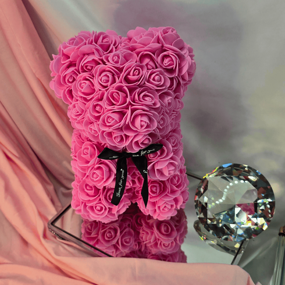 Luxury Pink Rose Bear Gift - Lumina Luxe - Gift Item - Coastal Charm Creators