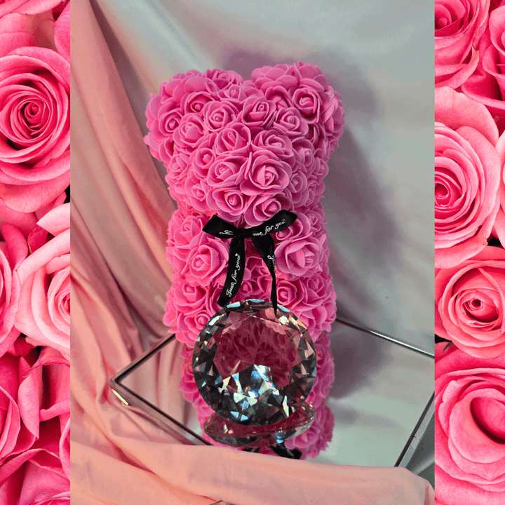 Luxury Pink Rose Bear Gift - Lumina Luxe - Gift Item - Coastal Charm Creators